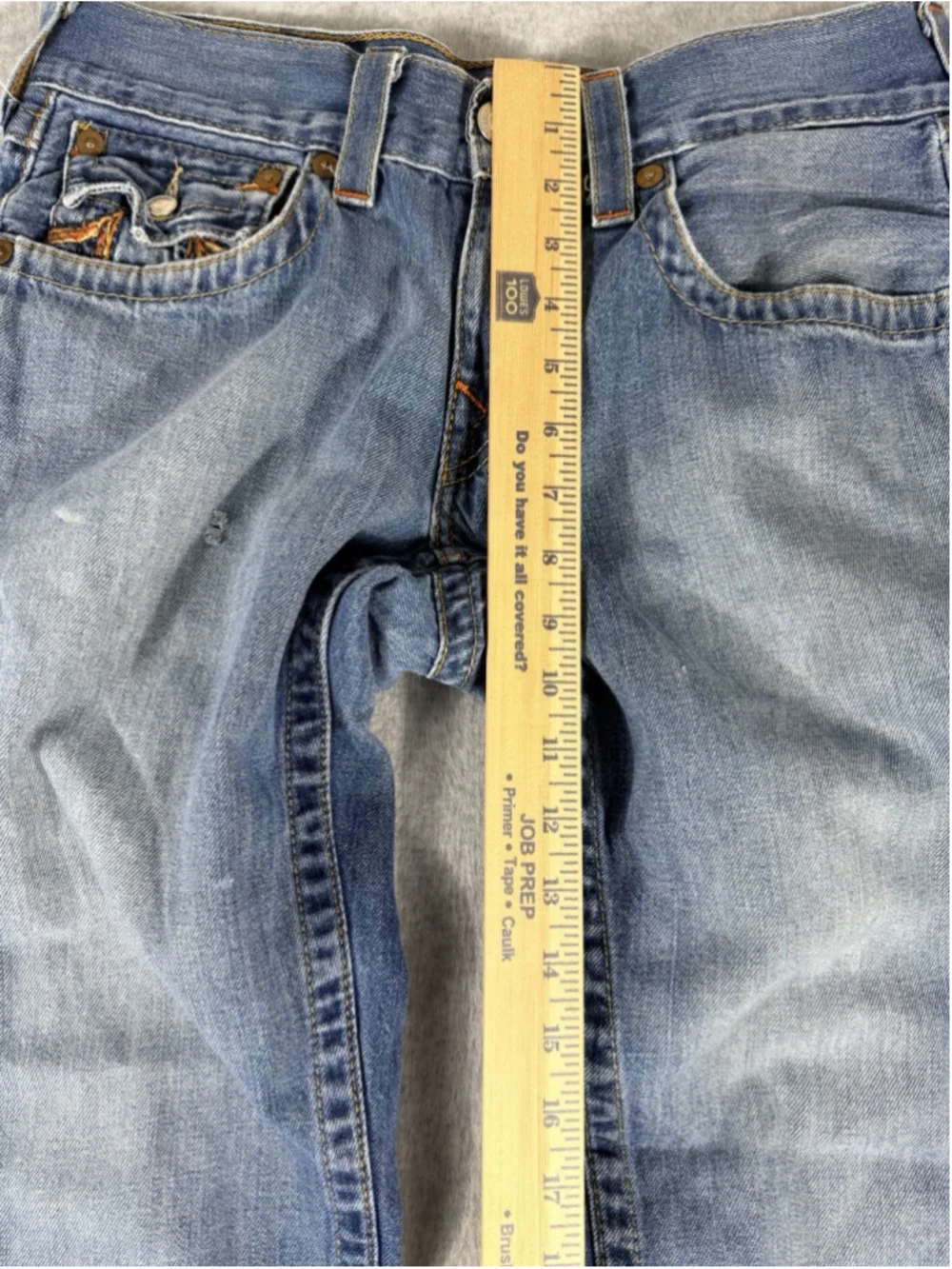 True Religion World Tour Section Straight Jeans Men’s 30 Blue Rainbow Stitch USA